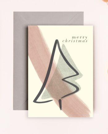 ‘Abstract Christmas Tree’ A6 Greeting Card with Grey Envelope