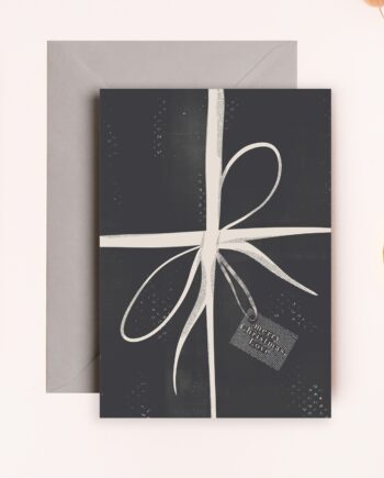 ‘Christmas Present’ A6 Greeting Card with Grey Envelope