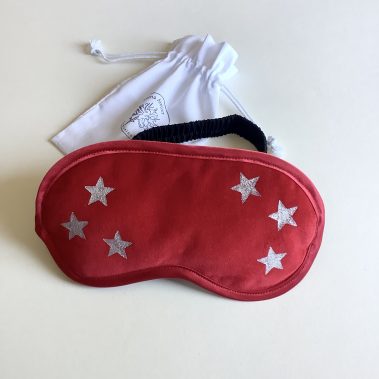 Lavender infused eye sleep mask with stars motif - Red