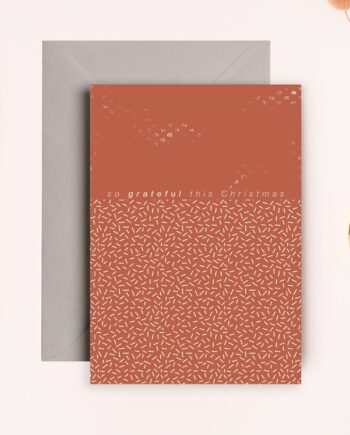 ‘Grateful Christmas’ A6 Greeting Card with Grey Envelope