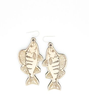 Fish Perch - wooden earrings