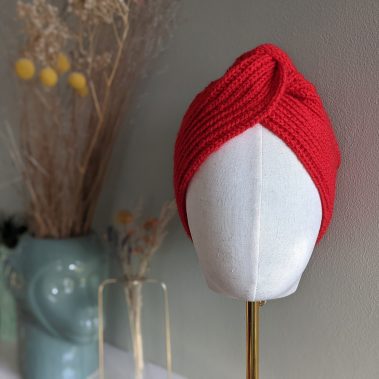 Handmade Red Vegan Turban