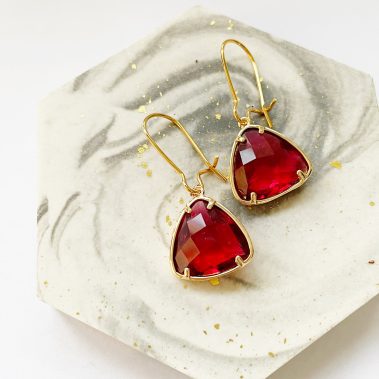 Ruby Red Crystal earrings