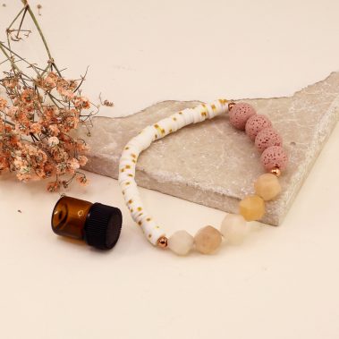 Rose Quartz andLava bead bracelet