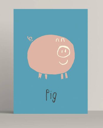 Cheerful Pig Art Print