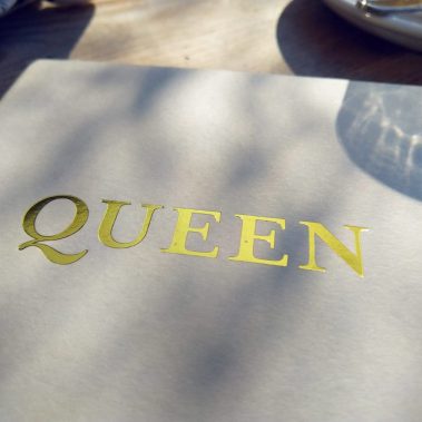 Queen notebook gold and grey