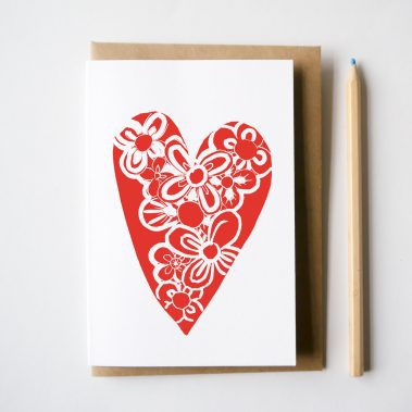 Folk Heart Valentine's Card