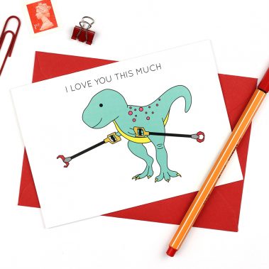 T-Rex Valentine's day card