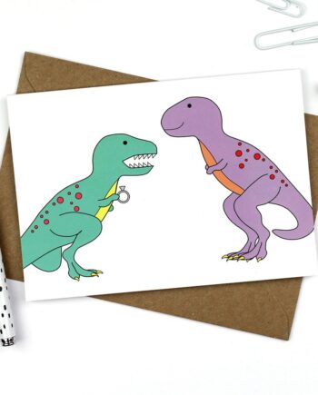 Dinosaur Engagement Card