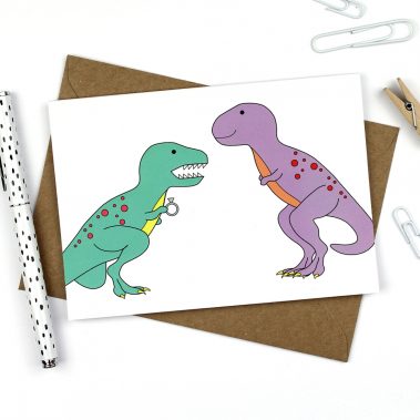 Dinosaur Engagement Card