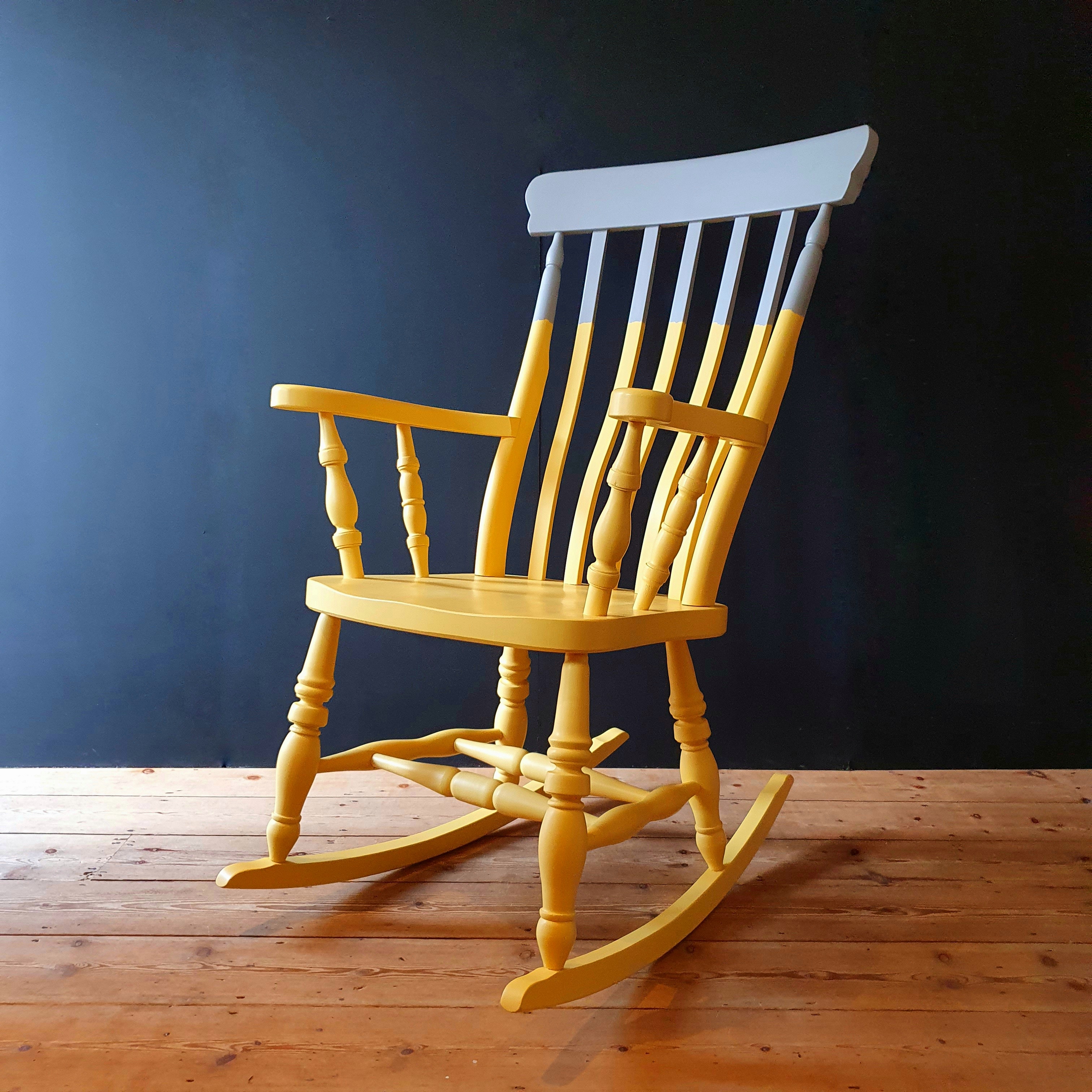 Grey wooden hot sale rocking chair