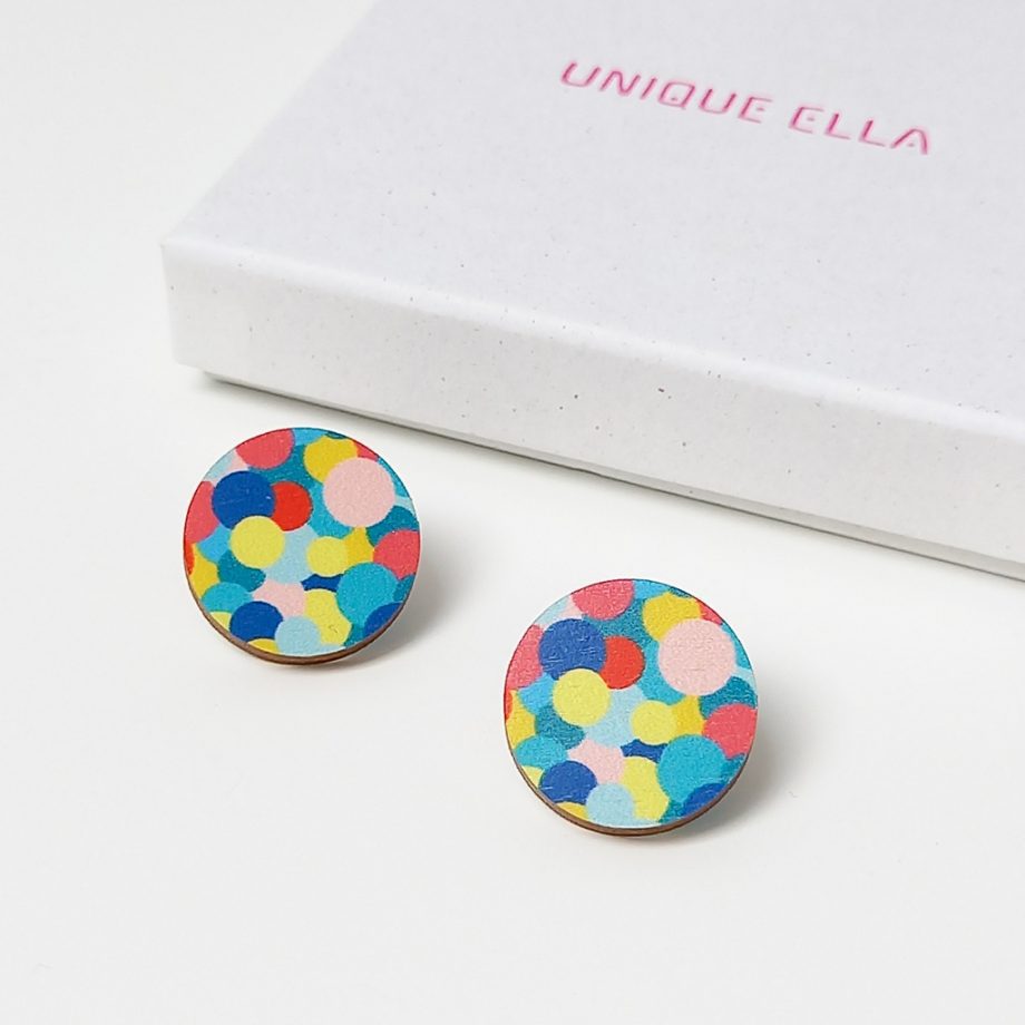 Bubbly Wooden Stud Earrings