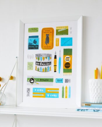 Vintage Stationery A3 Risograph Print