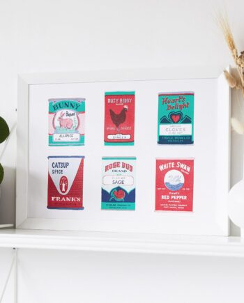 Vintage Spice Tins A3 Risograph Print