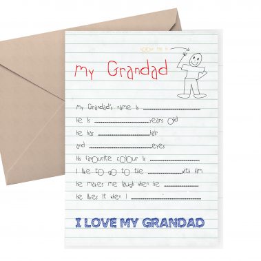 Card for Grandad - From Child - Fill in the blanks