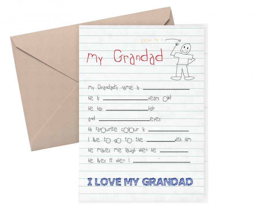 Card for Grandad - From Child - Fill in the blanks