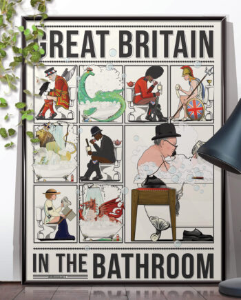 Britain in the Bath Funny Bathroom Art Print