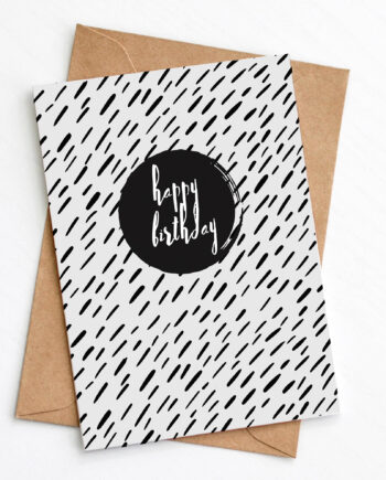 Birthday Card - Black Dash Design