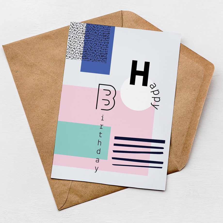 Abstract Happy Birthday Card