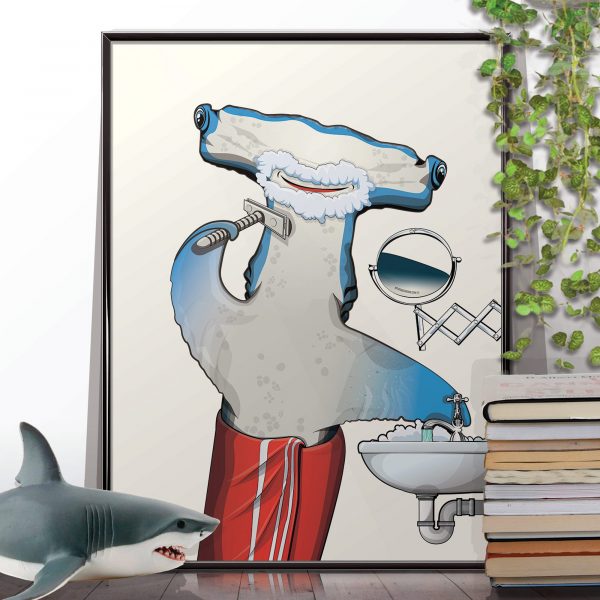 Hammerhead Shark Shaving Art Print