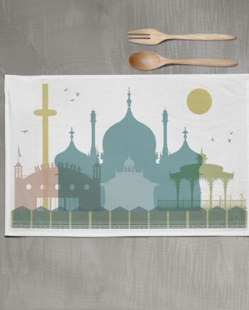 Brighton Landmarks Tea Towel