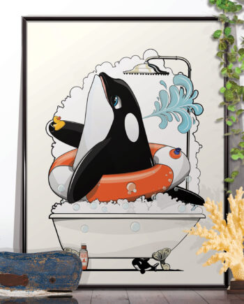 Orca Whale in the Bath Print