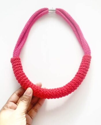 The Rita Necklace - Turquoise and Coral statement rope jewellery
