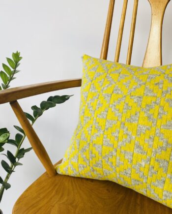 Pistachio Geometric Cushion 100% Lambswool