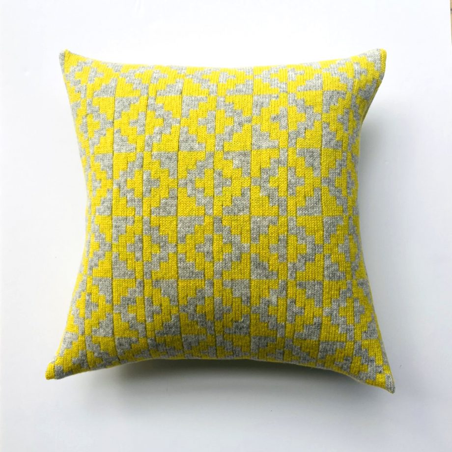 Pistachio Geometric Cushion 100% Lambswool