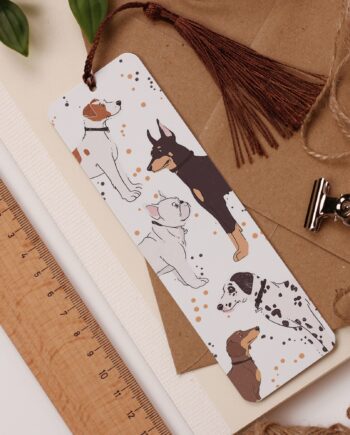 Dogs Aluminium Bookmark, Dobermann, French Bulldog, Sausage Dog, Jack Russel Terrier
