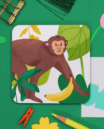 Monkey Coaster, Jungle Illustration Coaster