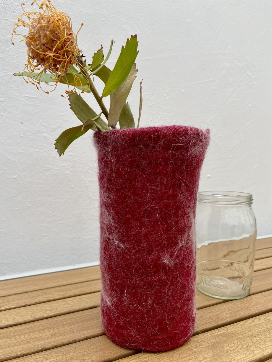 Red Wine, Felt Vase and Pot Cover