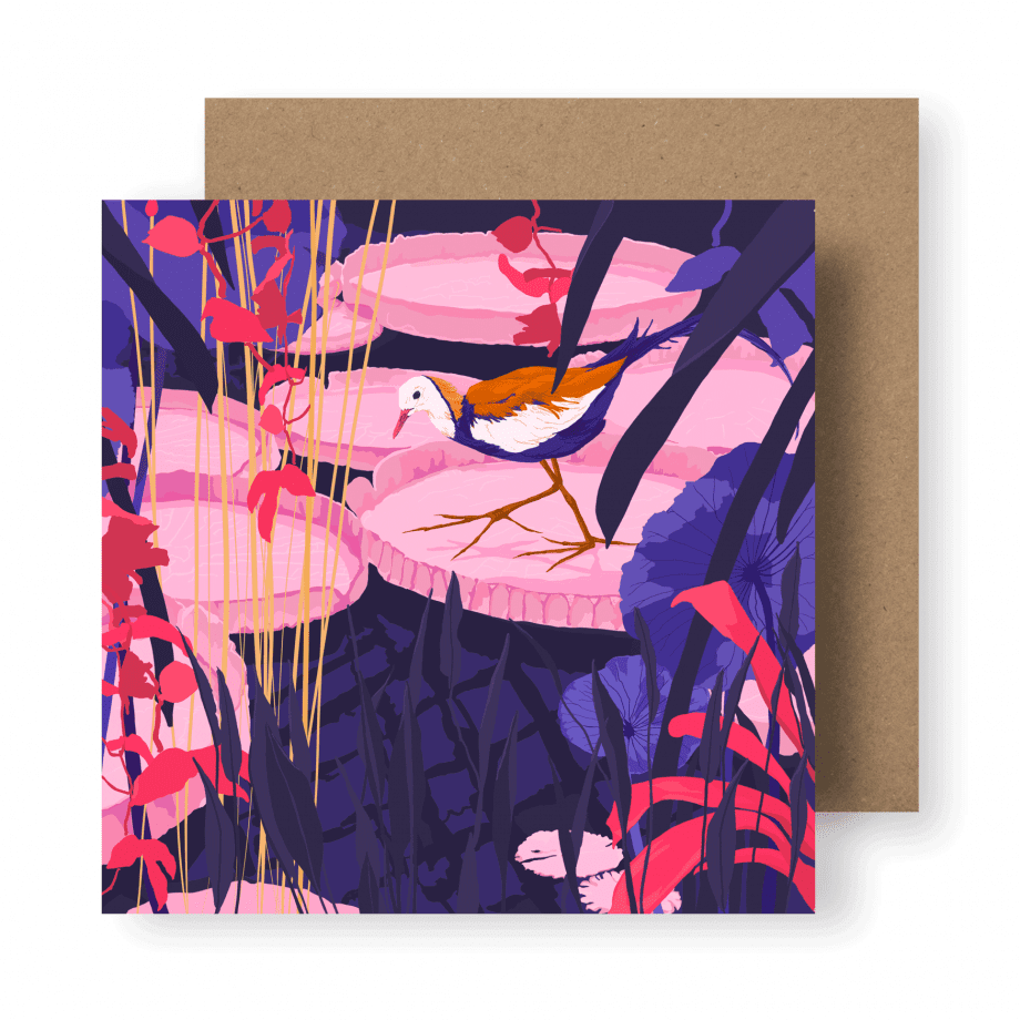 ‘Jacana At Dusk’ Sustainable Greeting Card