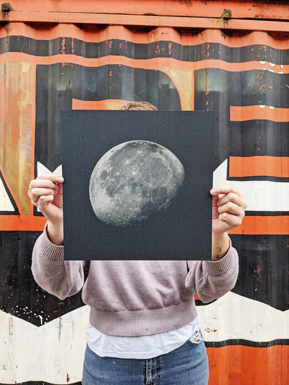Moonshine (Blue pearlised paper) Screen print