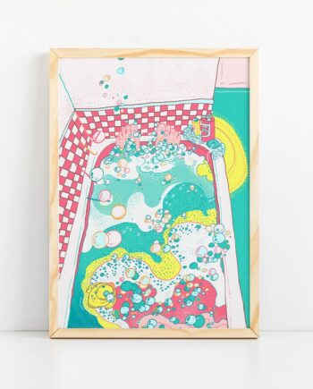 Bubbles Art Print Bath Illustration