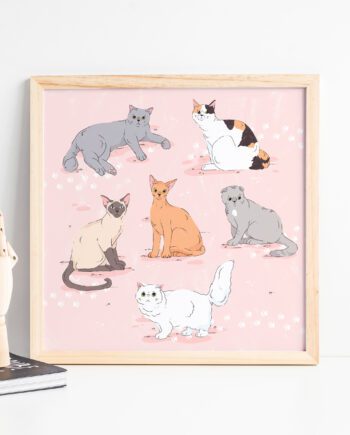 Cats Art Print - Cat Illustration