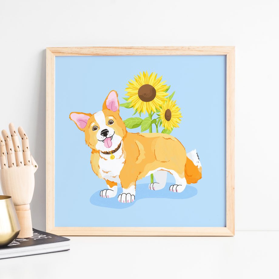 Corgi Art Print - Dog Illustration