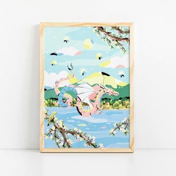 Fuji Dragon Art Print Fuji Mountain Japanese Art