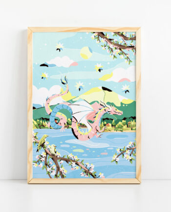 Fuji Dragon Art Print Fuji Mountain Japanese Art