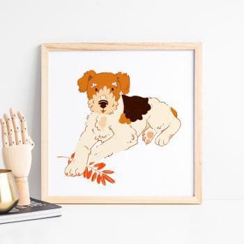 Fox Terrier Art Print - Dog Illustration