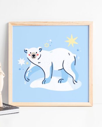 Polar Bears Art Print Winter Animals Arctic Animals