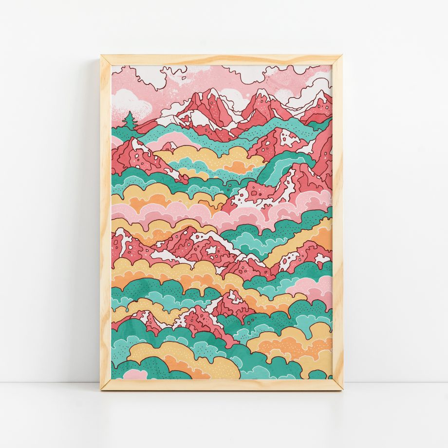 Pink Mountains Art Print