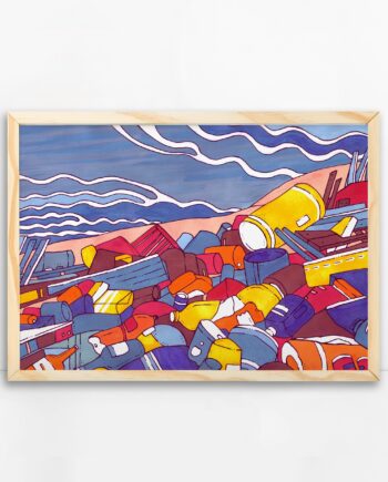 Rubbish Art Print - Seaside Landscape