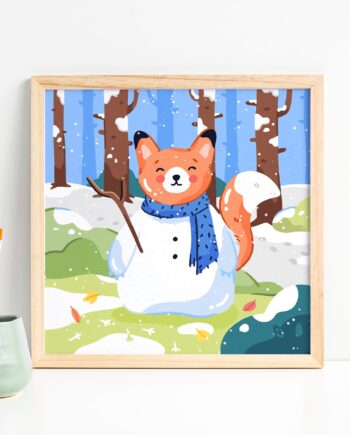 Snow Fox Art Print - Winter Landscape