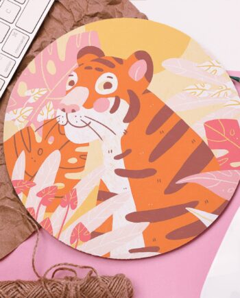 Tiger Mouse Pad, Jungle Animal, Exotic Art, Cute Desk Gift, Stocking Fillers Ideas