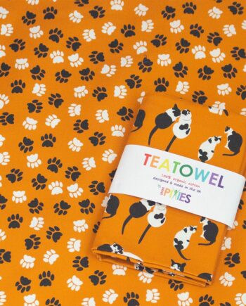 Cats organic cotton tea towel