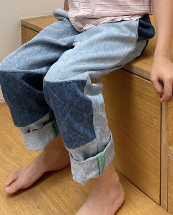 Kids recycled denim baggy jeans