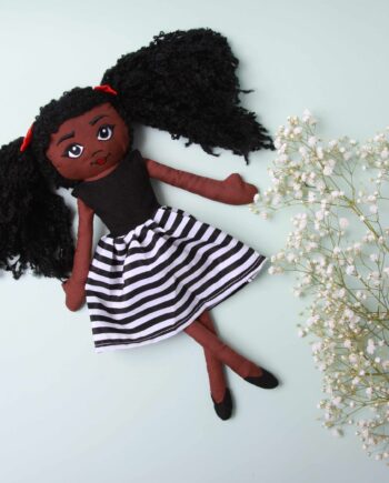 Amaris (Black) Handmade Fabric Doll
