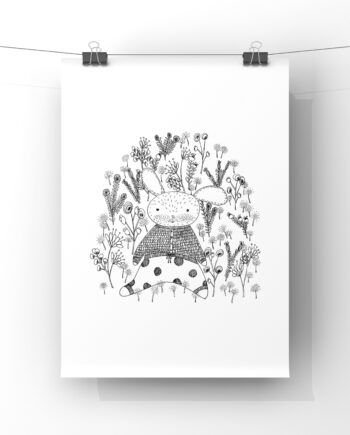 Baby Rabbit in Spring Art Print