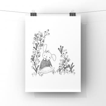 Girl Rabbit Art Print